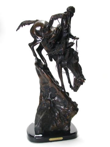 Appraisal: After Frederic Remington American - bronze sculpture inches high including