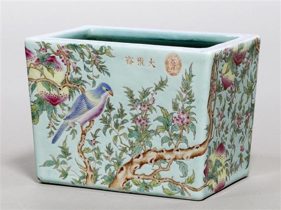 Appraisal: A PAINTED JARDINIERE China Republic height cm Inscription Dayazhai with