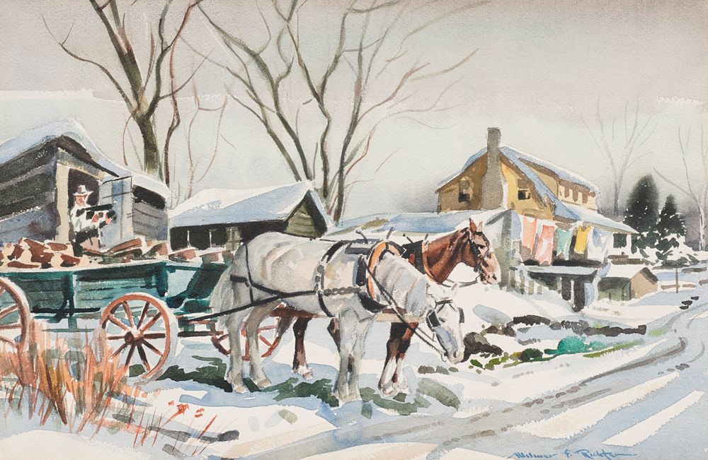 Appraisal: Wilmer Richter Winter Scene Watercolor Wilmer Siegfried Richter American -