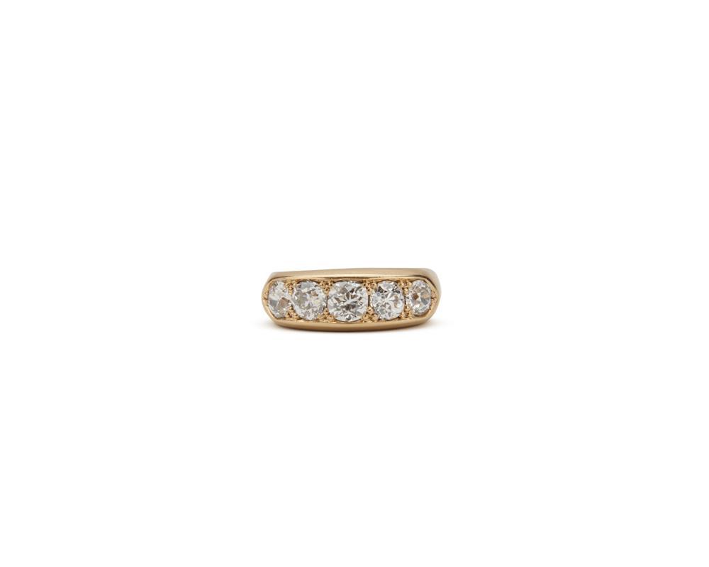 Appraisal: K Gold and Diamond Ring the five stone diamond ring