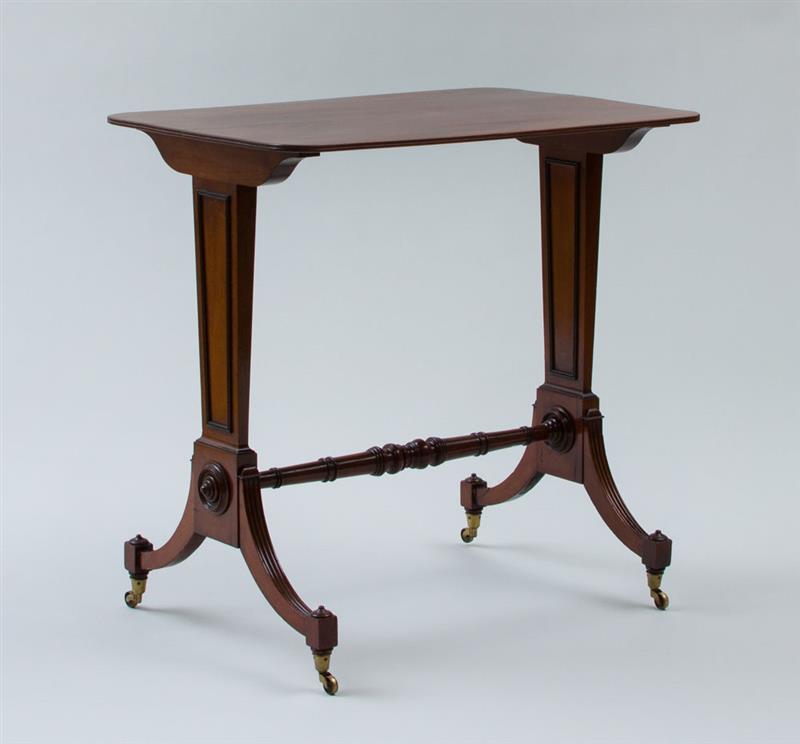 Appraisal: REGENCY MAHOGANY TRESTLE TABLE x x in Provenance C Fredericks