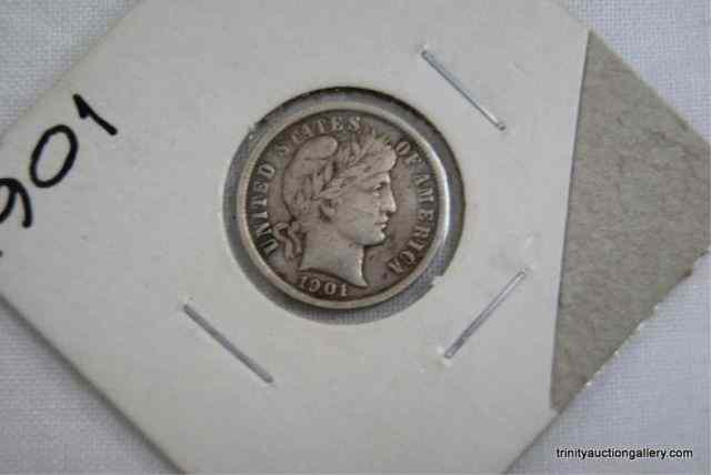 Appraisal: Silver Barber cent Dime CoinIn very good - very fine