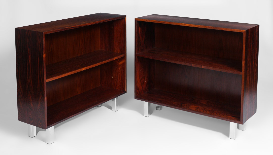 Appraisal: PAIR OF DYRLUND ROSEWOOD DANISH MODERN BOOKCASES Each with a