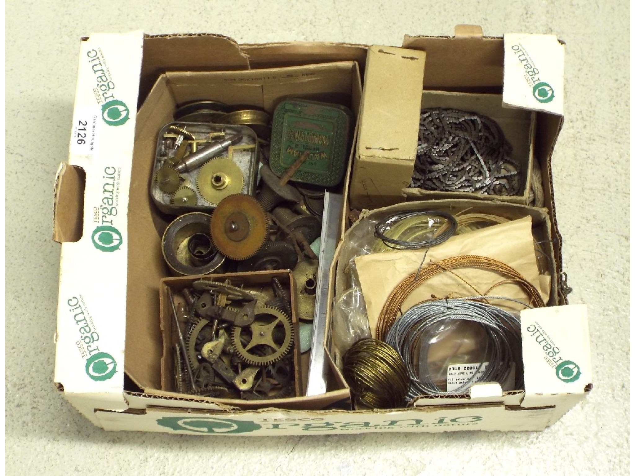 Appraisal: Box containing a quantity of fusee movement parts and various