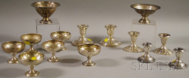 Appraisal: Group of Small Sterling Silver Tableware two small weighted footed