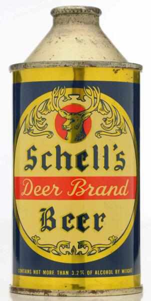 Appraisal: Schell's Deer Brand Beer HP Cone Top Beer Can -