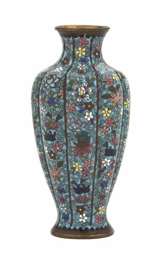 Appraisal: A Chinese Cloisonne Enamel Vase of lobed baluster form having