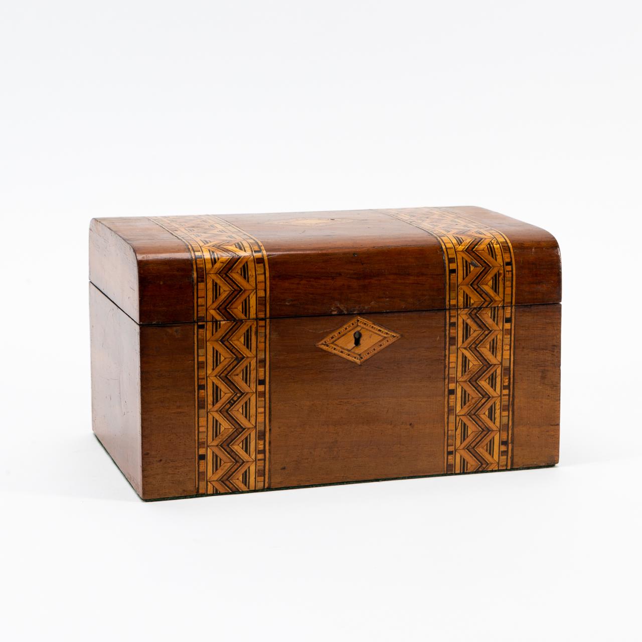 Appraisal: LATE TH C ENGLISH PARQUETRY INLAID DOME BOX English late