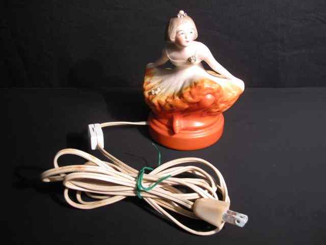 Appraisal: Rare art deco ballerina pottery perfume lamp piece Pressed marked