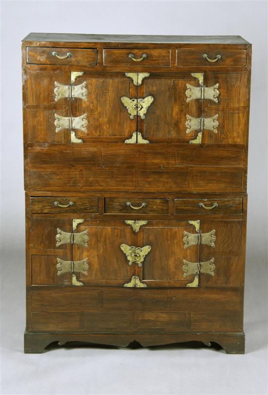 Appraisal: A KOREAN WOOD CHEST Chosen Dynasty Of rectangular outline with