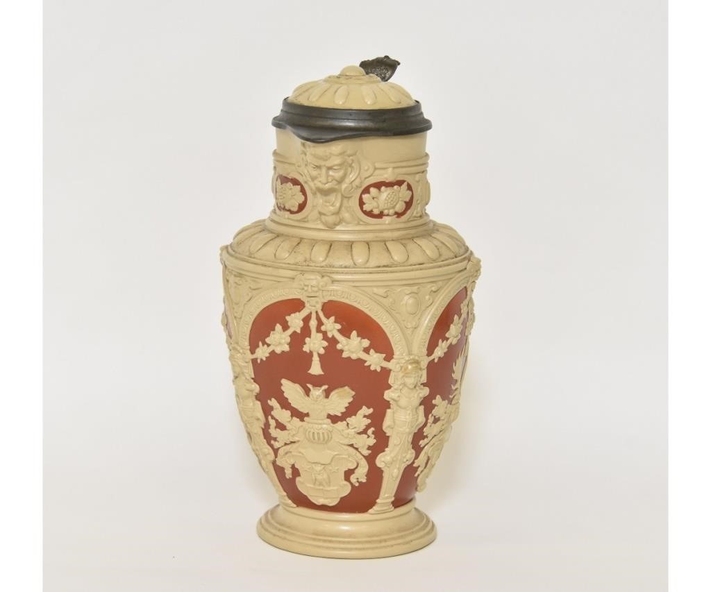 Appraisal: Large Villeroy Boch Mettlach stein with relief coat of arms