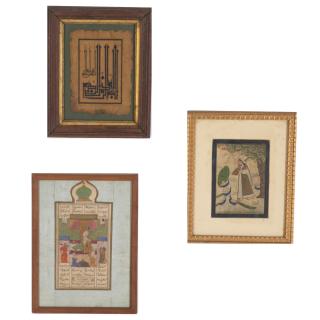 Appraisal: Indian or Persian School paintings Indian or Persian School paintings