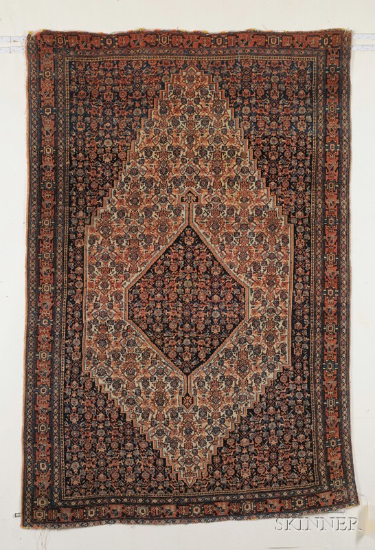 Appraisal: Senneh Rug Northwest Persia late th century multicolored silk warps