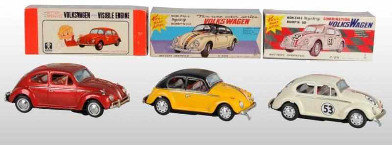 Appraisal: Lot of Tin Volkswagen Battery-Op Toys Description Japanese Working One