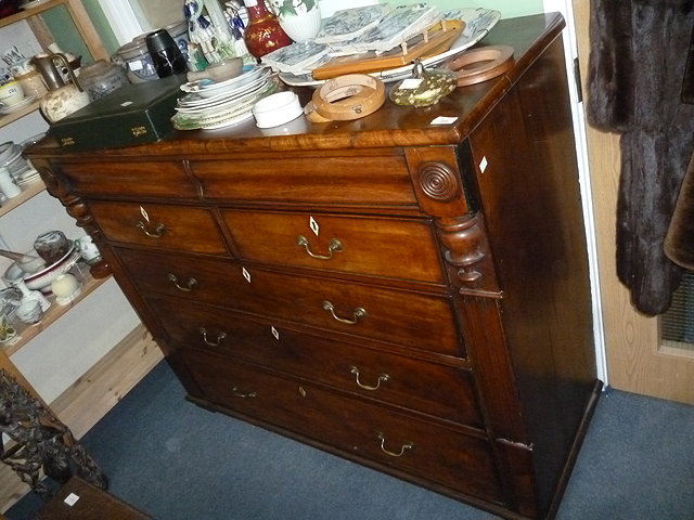 Appraisal: A VICTORIAN MAHOGANY CHEST OF DRAWERS with two frieze drawers