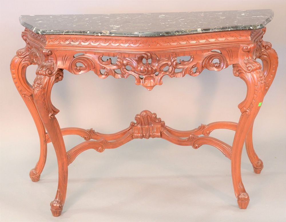 Appraisal: Louis XV style console table with marble top ht top