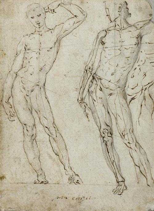 Appraisal: FLORENTINE SCHOOL TH CENTURY Two boys as study of proportions