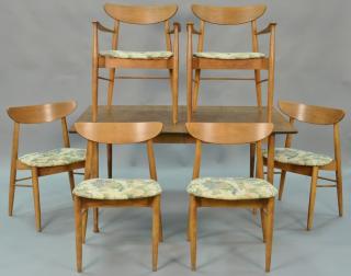 Appraisal: Stanley table and chair set Finn Juhl style chairs and