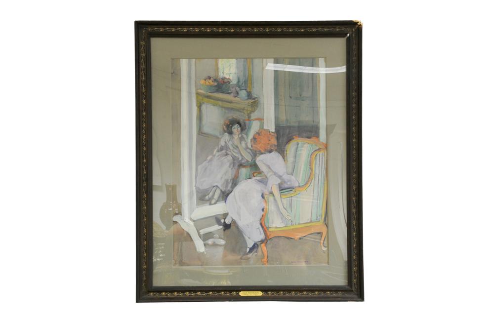 Appraisal: JANE PETERSON THE DRESSING MIRROR watercolor tempera on paper signed