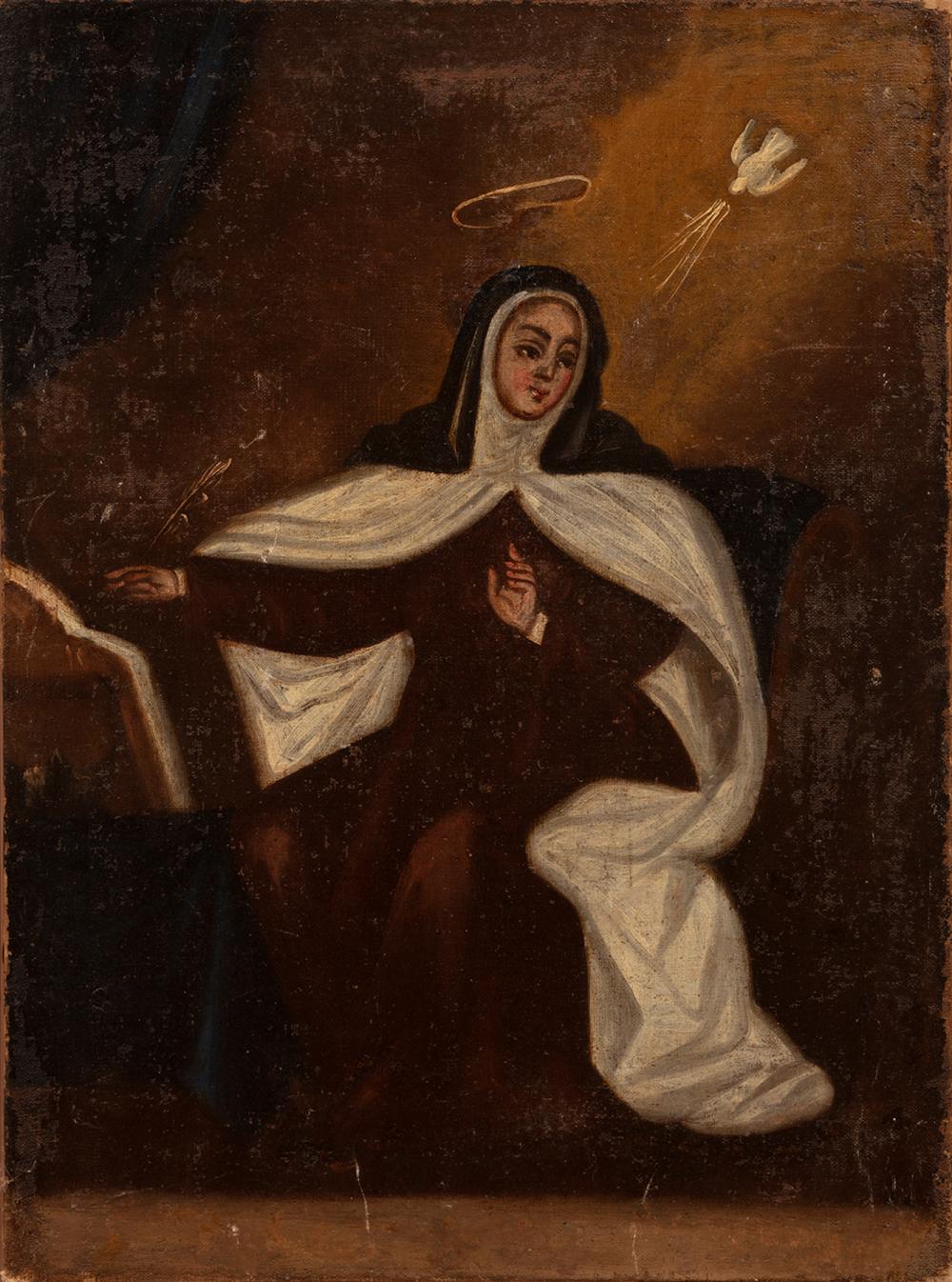 Appraisal: Continental School th th c Saint Teresa of Avila oil