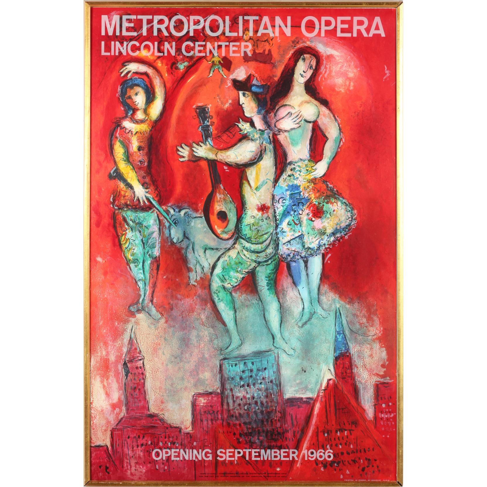 Appraisal: Vintage Poster by Marc Chagall designed for the Metropolitan Opera