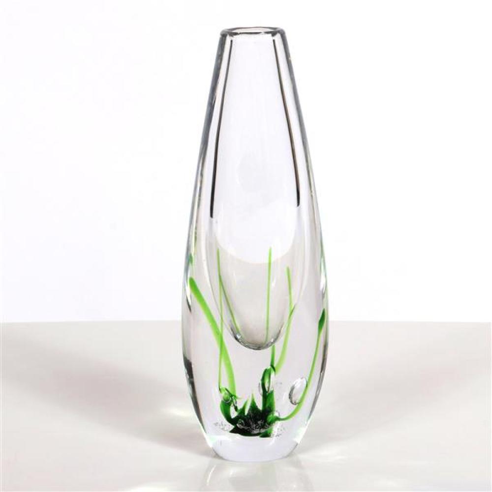 Appraisal: VICKE LINDSTRAND FOR KOSTA BODA CLEAR GLASS BUD VASEVicke Lindstrand