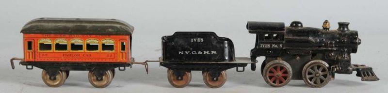 Appraisal: Ives -Piece O-Gauge No Passenger Train Set Description Pre-War Working