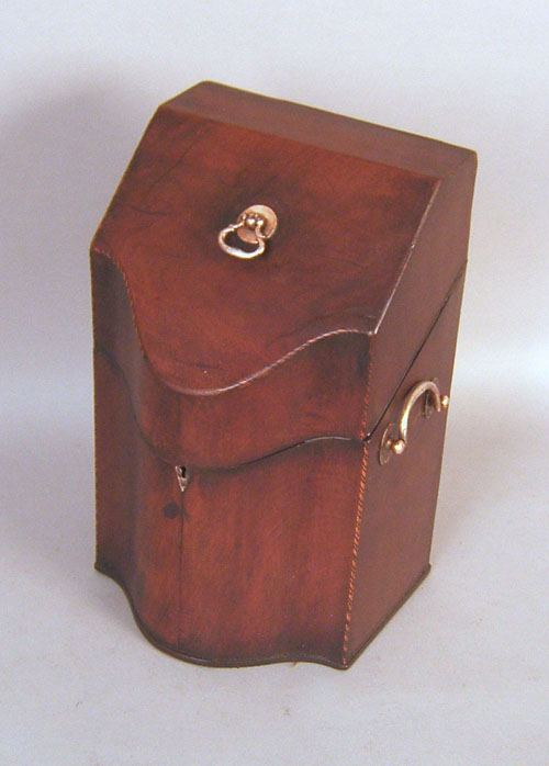 Appraisal: English mahogany knife box h x w late th c