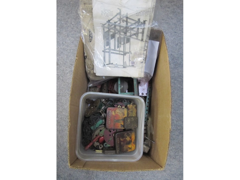 Appraisal: Box of Meccano parts and booklets