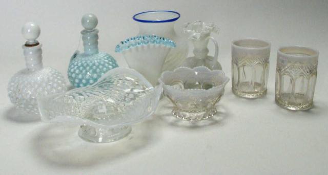 Appraisal: Group of Antique Vintage Colored Glass all in white or