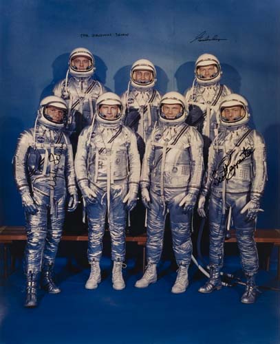 Appraisal: Large Color Photograph of the Mercury Astronauts The classic image