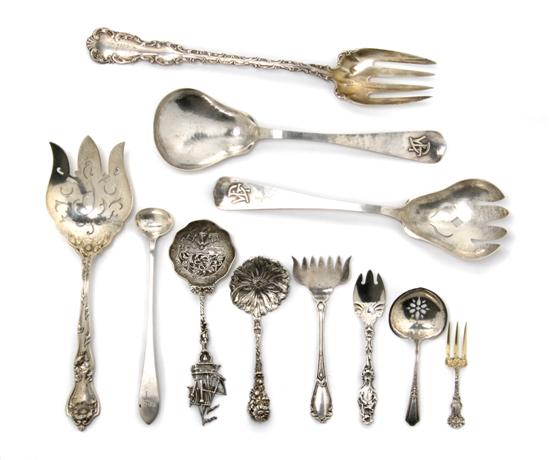 Appraisal: An Assembled Group of American Silver Flatware Length of largest