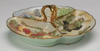 Appraisal: Austrian hand painted serving dish marked Late th or early