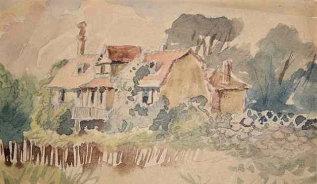 Appraisal: ATTRIBUTED TO JAMES PRICE fl - Cottage scene watercolour x