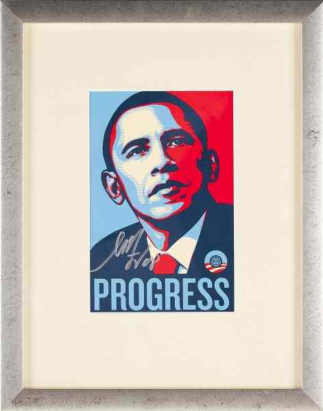 Appraisal: Shepard Fairey ''Progress '' American b artist signed decal in