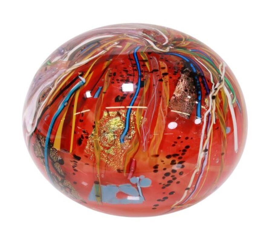 Appraisal: Contemporary studio art glass paperweight Aaron Gross Austin Texas th