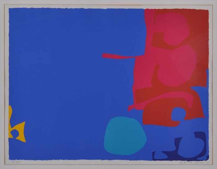 Appraisal: PATRICK HERON - INTERLOCKING PINK WITH BLUE Serigraph in colors