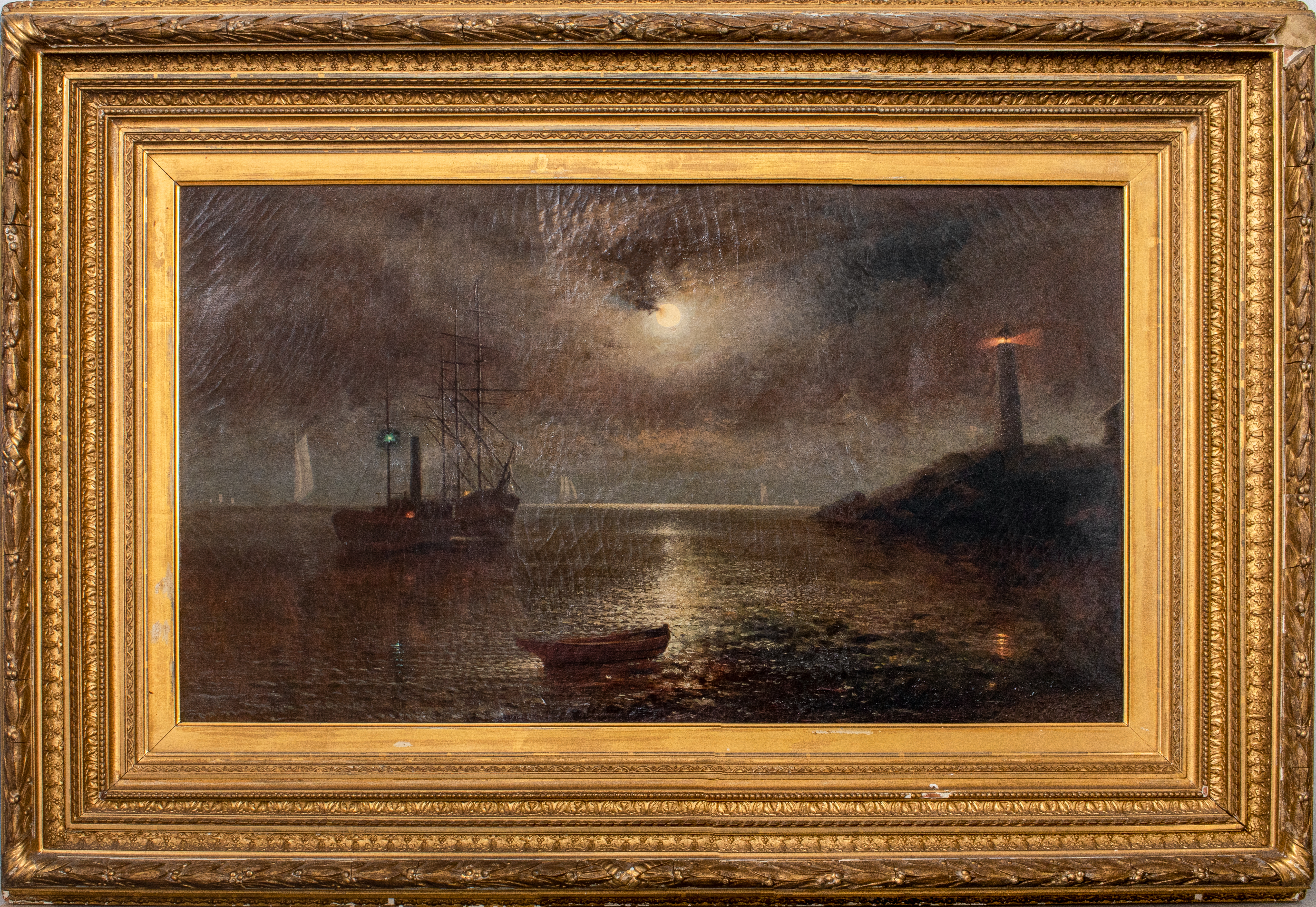 Appraisal: ALFRED PERKINS SEASCAPE IN MOONLIGHT OIL ON CANVAS Alfred Perkins