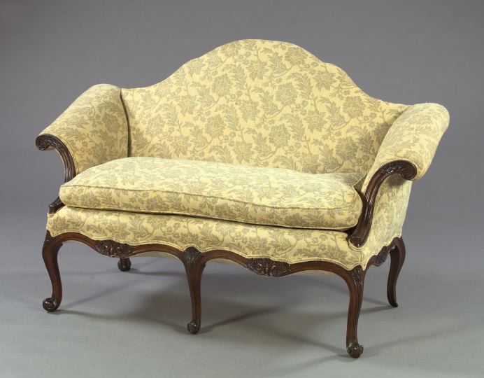 Appraisal: George III-Style Mahogany Settee early th century in the French