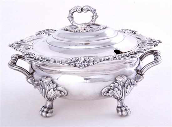 Appraisal: Georgian Old Sheffield fused plate covered sauce tureen late th