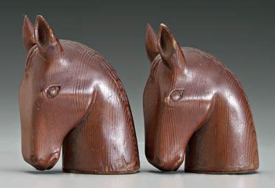 Appraisal: Watty Chiltosky bookends carved horse heads both signed Watty Chiltosky