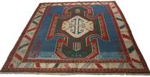 Appraisal: Kazak Carpet This is a rare large size semi-antique Kazak