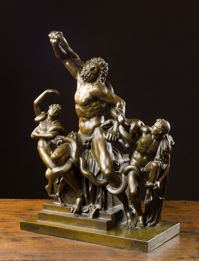 Appraisal: ACHILLE COLLAS FRENCH - BRONZE FIGURAL GROUP Laocoon and Sons