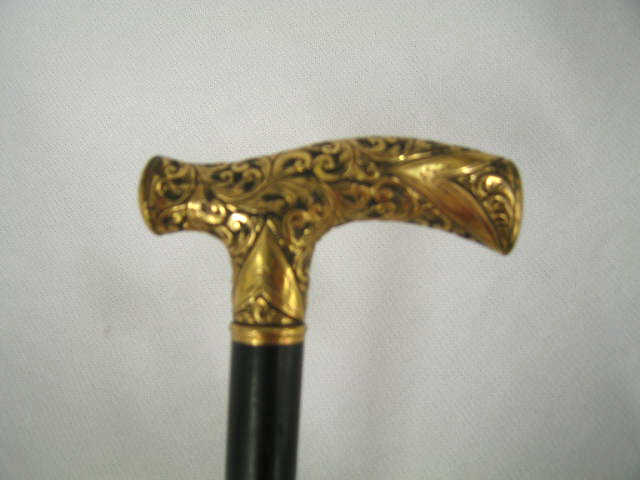 Appraisal: Victorian Gold-Filled Ebony Cane