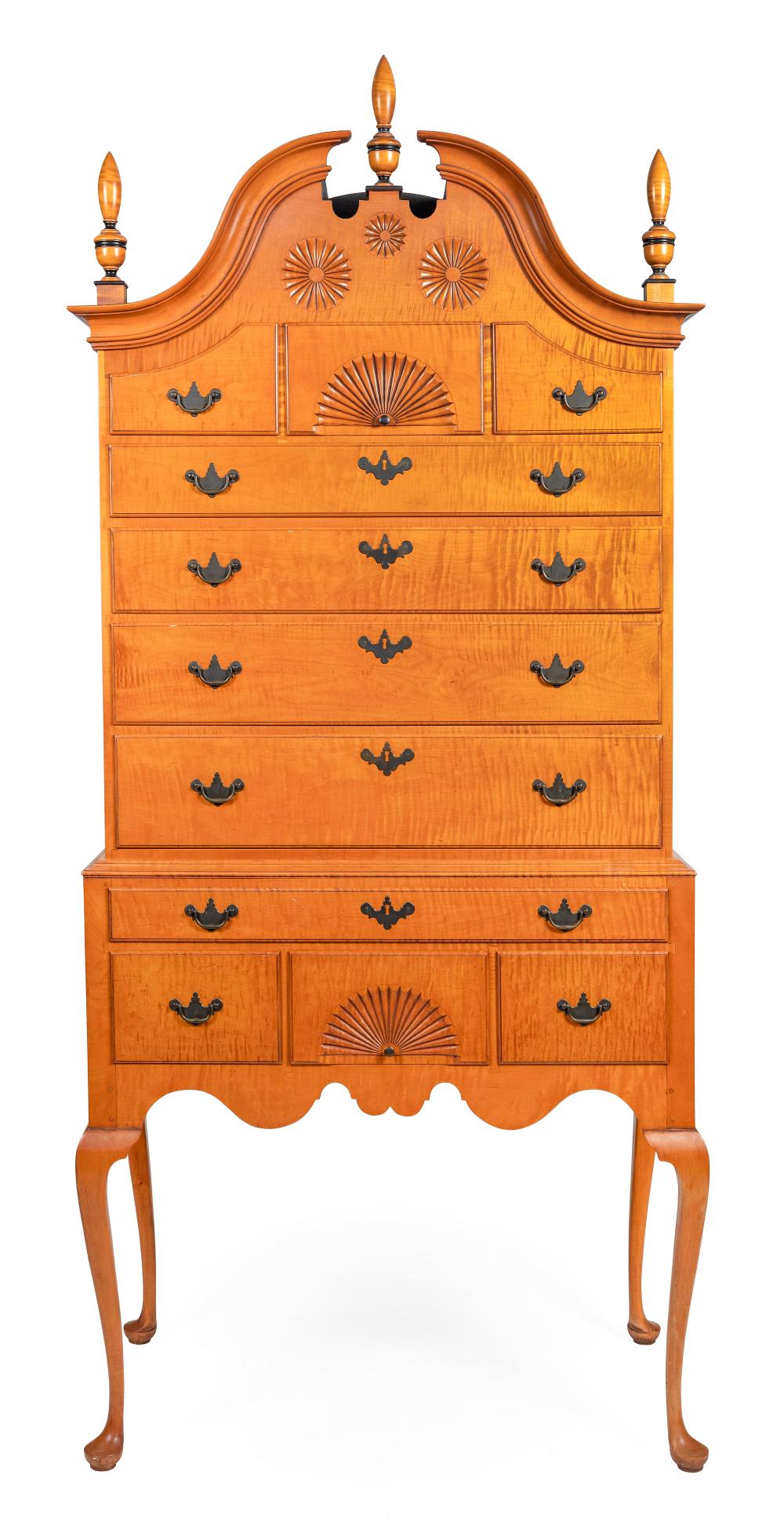 Appraisal: ELDRED WHEELER QUEEN ANNE-STYLE HIGHBOY MASSACHUSETTS TH CENTURY HEIGHT WIDTH