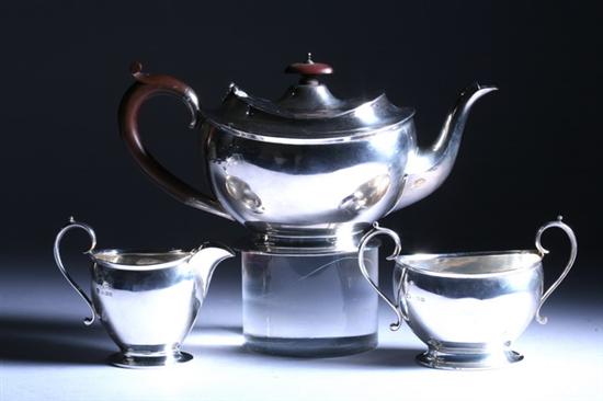 Appraisal: THREE-PIECE GEORGE V SILVER TEA SERVICE Mappin Webb Birmingham Comprising