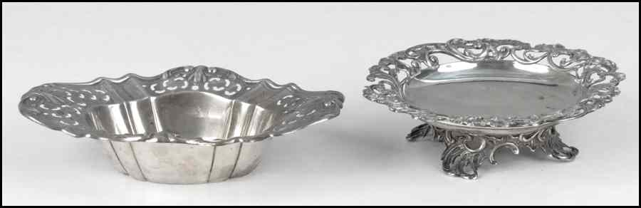 Appraisal: GORHAM FILIGREE STERLING SILVER DISH Together with an English filigree