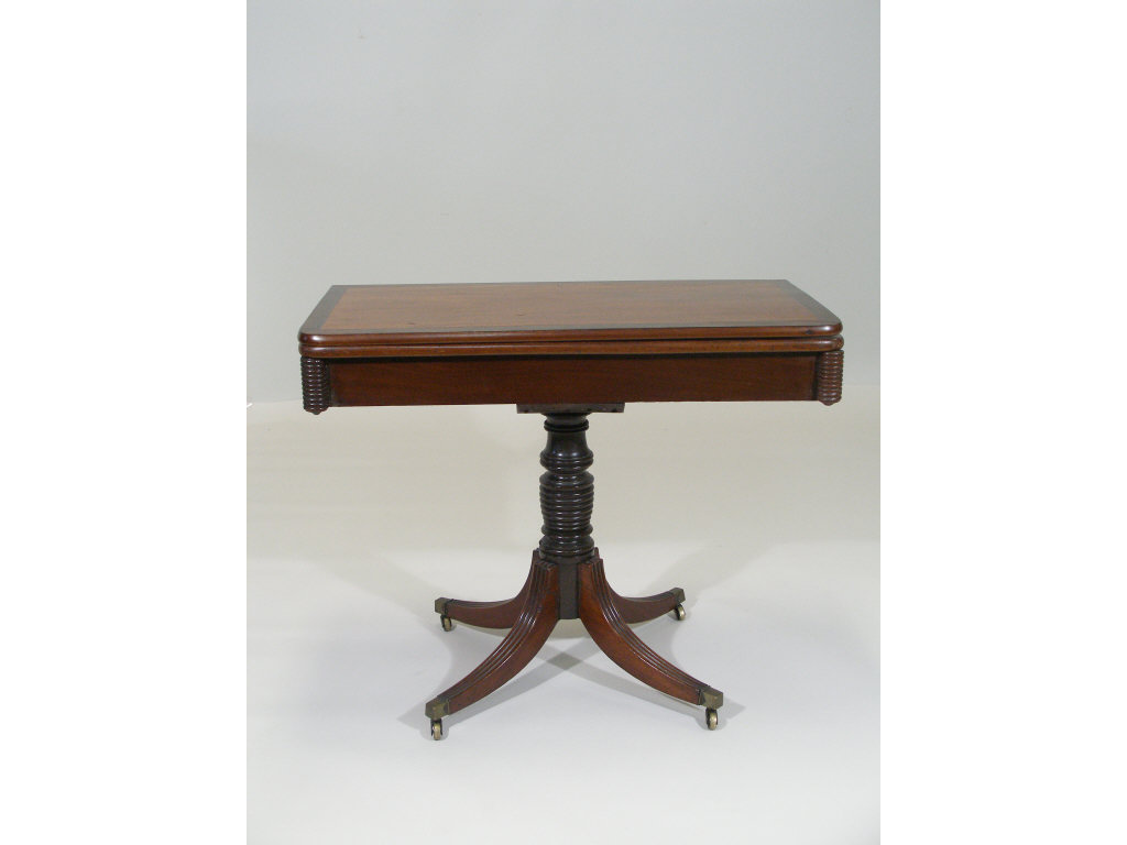 Appraisal: Federal American Card Table Early th c mahogany and mahogany