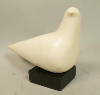 Appraisal: CLEO HARTWIG Chalk Modernist Dove Sculpture Ebon CLEO HARTWIG Chalk