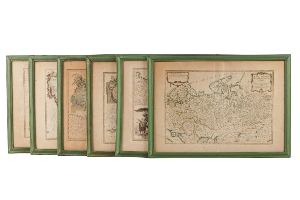 Appraisal: SIX ANTIQUE MAP ENGRAVINGSeach framed under glass each x inches